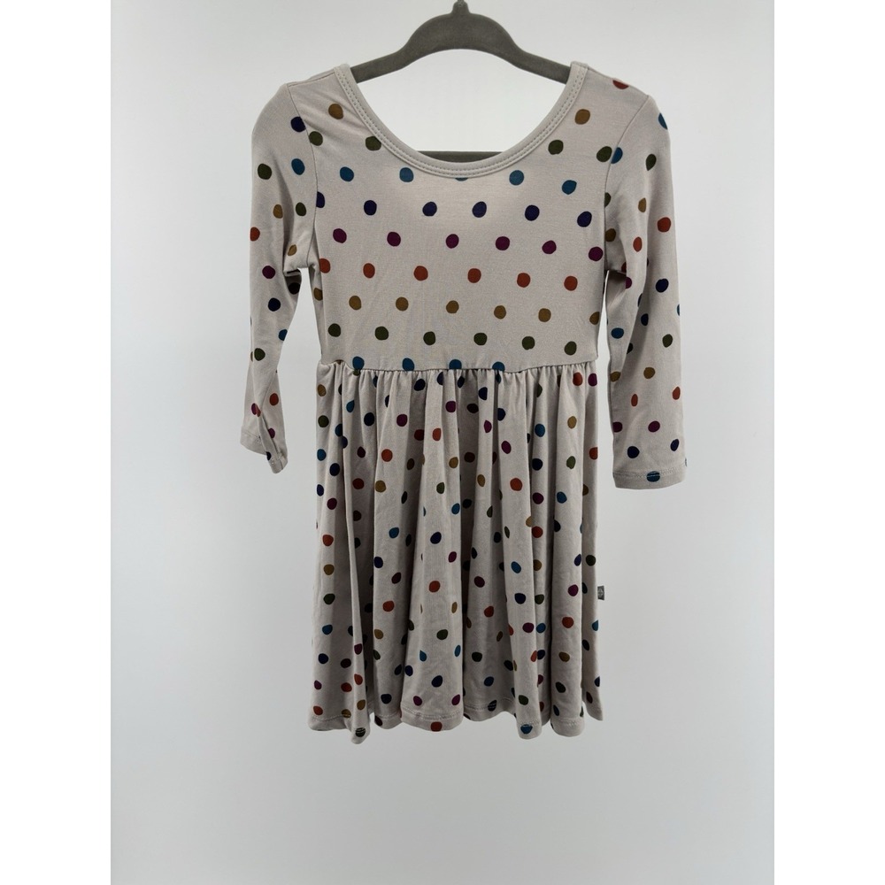Retired Kyte Baby Oat Polka Dot Twirl Dress Size 12-18 Months‎